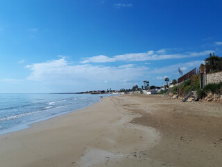 Wall Mural - Scenic shot of the Avola beach in Sicily, Italy, during autumn