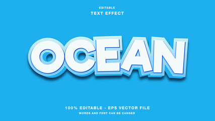 Wall Mural - Ocean Editable Text Effect