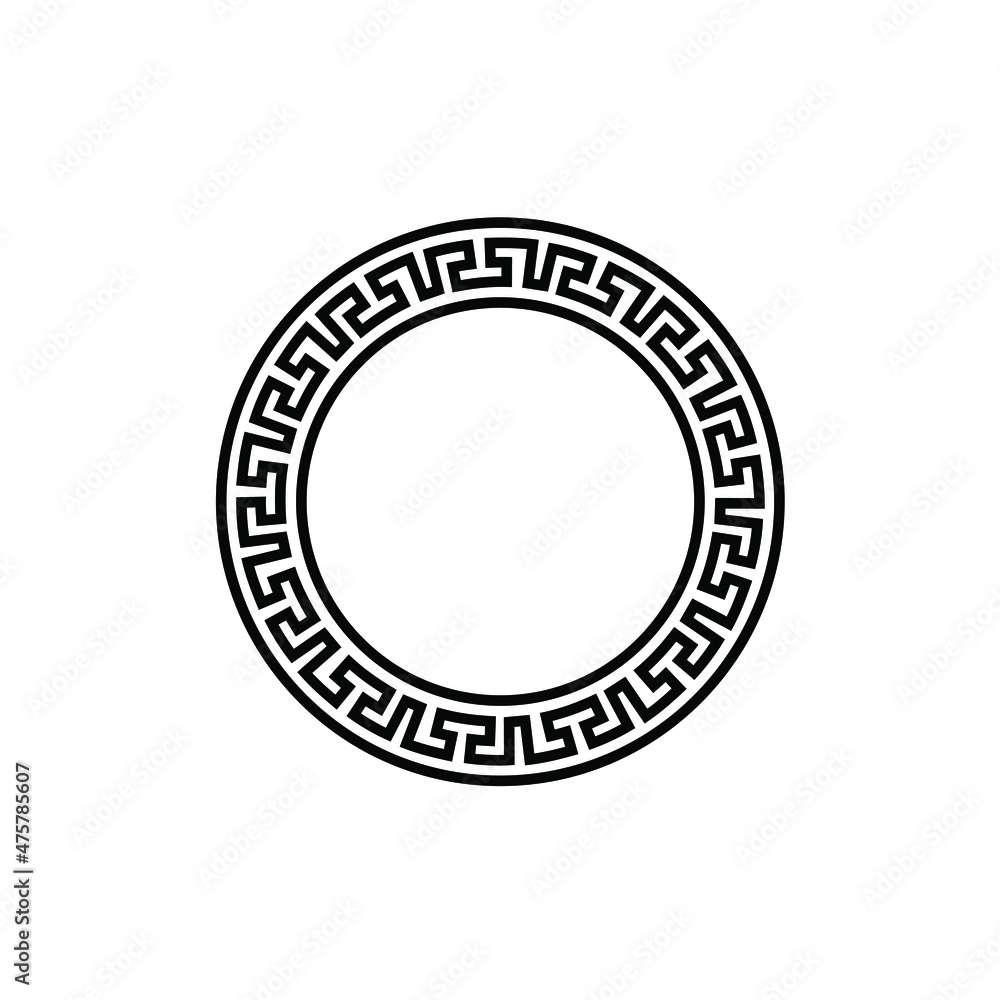 blank ancient greek Circle Emblem Badge Pattern Frame Leaf Wreath sign symbol  logo design vector illustration Stock Vector | Adobe Stock, image size:1000x1000