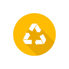 Wall Mural - Recycle flat vector button icon