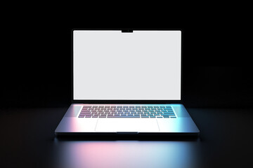 laptop in dark