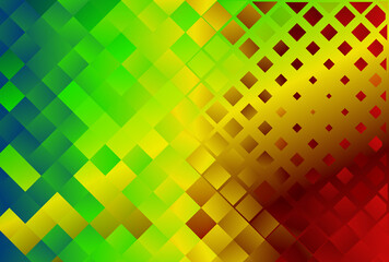 Sticker - Abstract Red Green and Orange Gradient Rectangle Mosaic Background