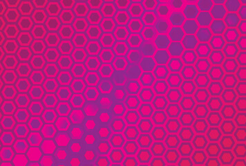 Poster - Pink Gradient Hexagon Pattern Background Illustration