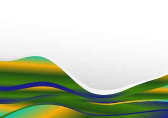 Wall Mural - Abstract Blue Green and Orange Wavy Background with Space for Your Text