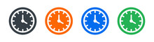 Vector Time And Clock Icons Set. Wall Clock Icon Vector Illustration.