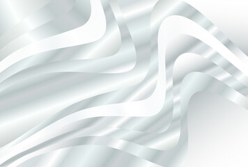Wall Mural - Abstract Wavy Grey and White Gradient Background Vector Image