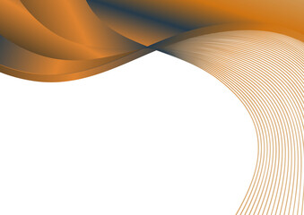 Wall Mural - Abstract Blue and Orange Wavy Background with Space for Your Text Illustrator