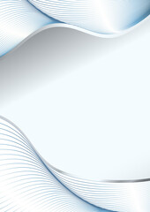 Sticker - Blue and White Flowing Curves Background Template with Space for Your Text Vector Art