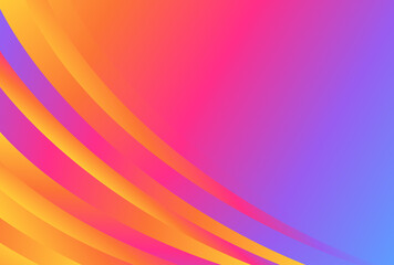 Poster - Abstract Pink Blue and Orange Gradient Curved Background Vector Illustration