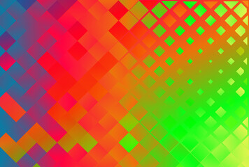 Poster - Abstract Red Green and Blue Gradient Geometric Square Mosaic Background