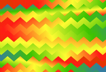 Wall Mural - Red Yellow and Green Abstract Gradient Zig Zag Pattern Background