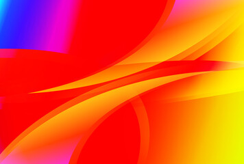 Wall Mural - Abstract Red Yellow and Blue Gradient Wavy Background Vector Illustration