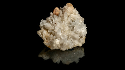 Sticker - Closeup of a quartz crystal on a black background