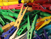 Group Shot Of Colorful Clothespins