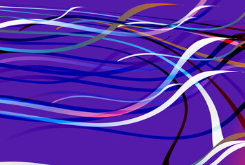 Wall Mural - Pink Blue and Purple Chaotic Wave Lines Background Vector Illustration