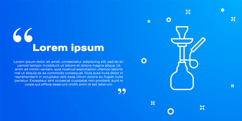 White line Hookah icon isolated on blue background. Vector