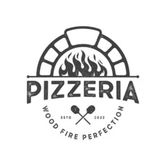 hot brick logo that can be used for pizza company inspiration