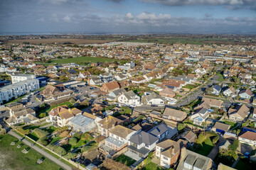 Wall Mural - Aerial view of East Wittering, a seaside village in Southern England and popular with tourists in the summer.
