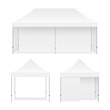 Outdoor Canopy Tent, Rectangular and Square Mockup, Isolated on White Background. Vector Illustration