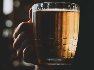 Wall Mural - Hand holding a glass of beer