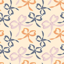 A Seamless Pattern On A Square Background Is A Ribbon Bow