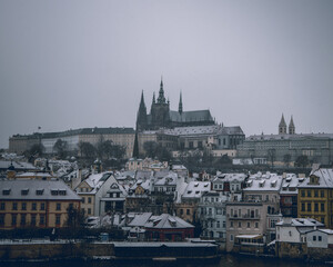 Sticker - Scenic shot of the cityscape of Prague, Czech Republic, and the Vltava river