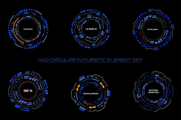 Leinwandbilder - HUD Futuristic UI Security Circle Monitoring System Element Vector.