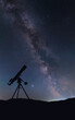 © Aleksey - Silhouette of a telescope against the background of the Milky Way. The telescope is a refractor and the center of our galaxy.