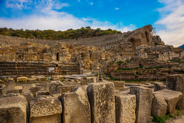 Wall Mural - EPHESUS, TURKEY: Huge ancient amphitheater in Ephesus.