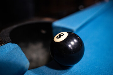 eight ball on a table