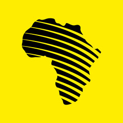 africa silhouette concept logo design. african technology logo.