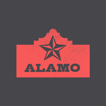 The Alamo Building. Texas, USA. Vector Illustration.