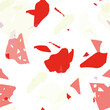 © Begin Again - Terrazzo seamless pattern. Red realistic marble