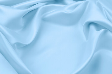 Blue silky fabric texture