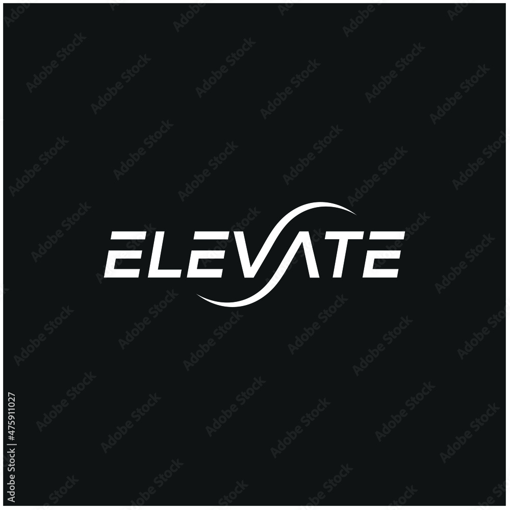 Typographic Text Font Elevate, logo design inspiration. Stock Vector ...