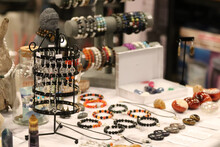 Closeup Shot Of An Assortment Of Fashionable Bracelets Displayed In A Shop