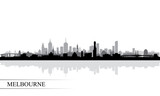 Fototapeta Las - Melbourne city skyline silhouette background