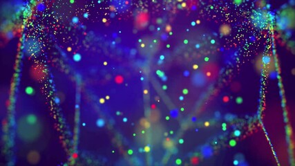 Wall Mural - awesome bg with magic particles fly in air, bokeh effects, dof. glowing multi-colored particles circ