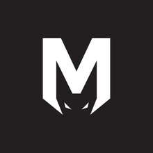 Letter M With Bats Face Logo Design Vector Graphic Symbol Icon Sign Illustration Creative Idea
