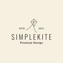 Line Minimalist Kite Logo Design Vector Graphic Symbol Icon Sign Illustration Creative Idea