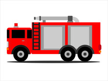 Fire Truck In Vector Illustration