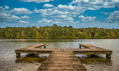 Poster - Beautiful shot of the lake pier, Lake Lowndes State Park