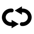 Cyclic rotation icon. Oval arrows. Round button. App element. Logo design. Flat art. Vector illustration. Stock image.