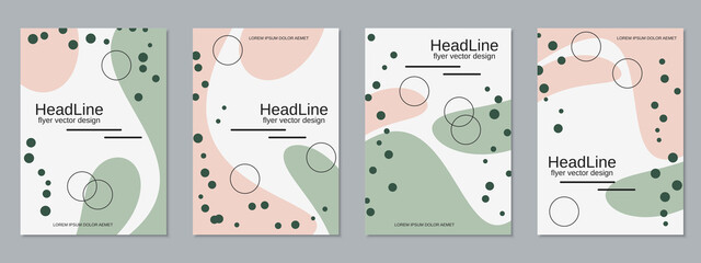 Wall Mural - modern geometric style trendy business flyer, booklet, brochure cover vector design templates collec