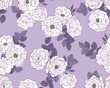 Lilac Roses Pattern Seamless Vector Pattern for Fabric and Decor