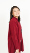 © Sino Images Studio - Beautiful Asian Woman Wearing Red Shirt Isolated On White Background
