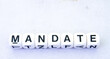 The term mandate isolated on a clear background image with copy space