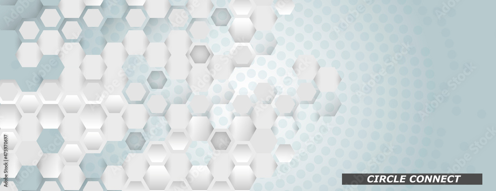 Vector banner design. White background with hexagon pattern. Hexagons ...