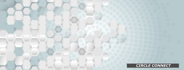 Leinwandbilder - Vector banner design. White background with hexagon pattern. Hexagons geometric element concept network