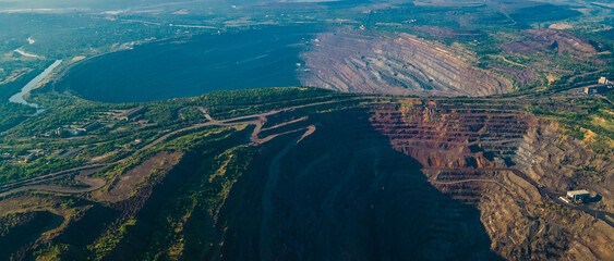 quarry iron ore mining top view